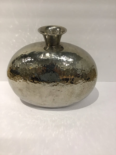 10" Silver Hammered Vase