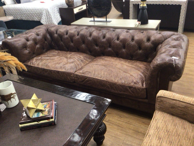RH Leather Tufted Sofa
