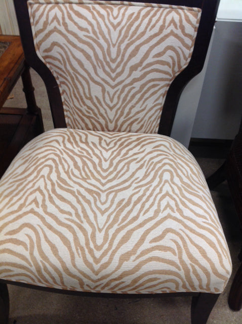Chair- Wood & Gold Zebra Print