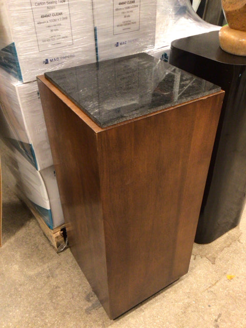 30" Wood Pedestal/Stone Top