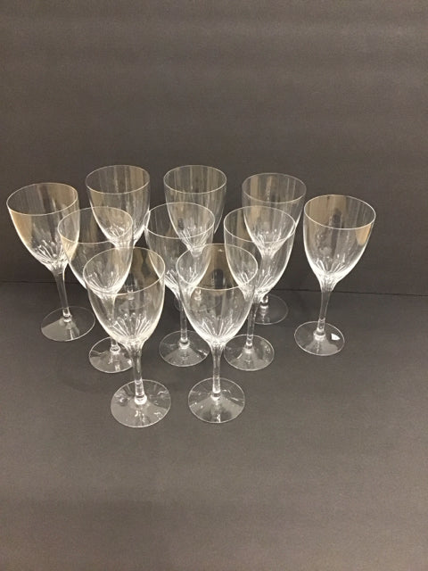 Set/10 Orrefors "Crescendo" Crystal Water Goblets