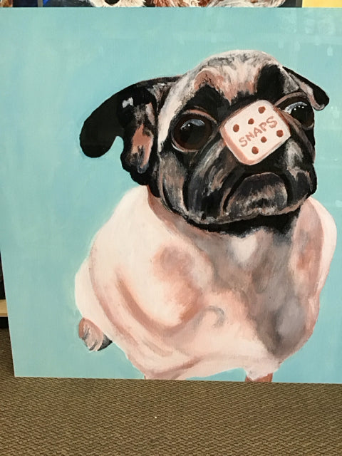 48"x48" "Oh Snap" Pug By Amanda Anthony