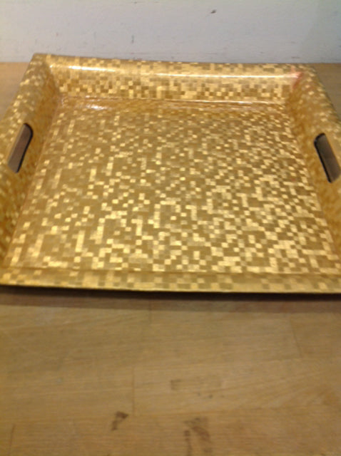 Tray- 17" Gold Foil Lacquer