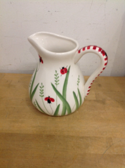 7" Ceramic Lady Bug Pitcher