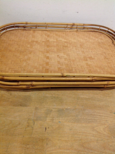 Tray- Set Of 4 Rattan Bamboo