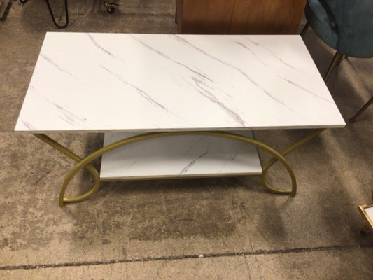 As-Is Modern Marble & Gold Metal Coffee Table