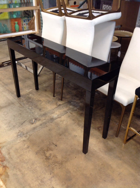 Black Lacquer Console AS-IS Scratches on Top