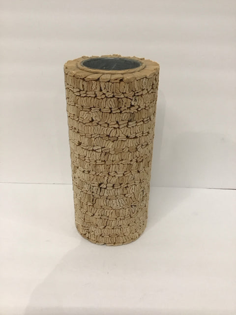Sliced Cork Over Metal Vase