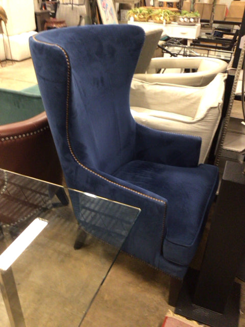 Custom Blue Velour Chair