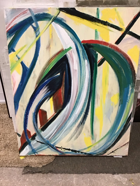 30"x24" City Scape Abstract Canvas Art