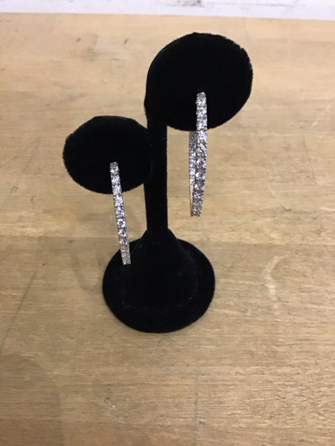 Earrings Silver In & Out Like CZ Hoops