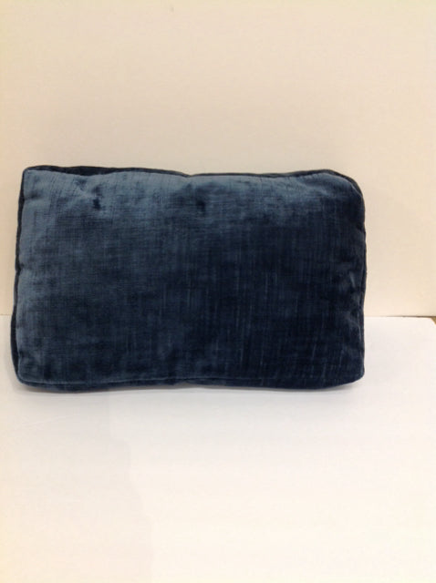 Blue Chenille Lumbar Pillow