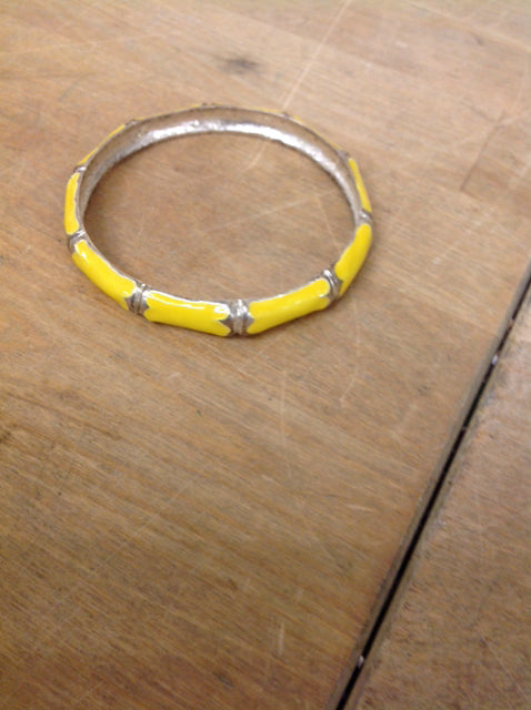 Bracelet- Enamel Silver & Yellow