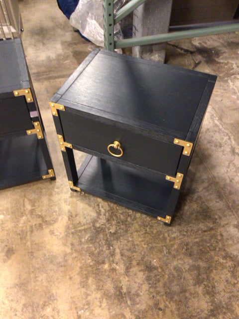 13x18 Black/Gold One Drawer End Table