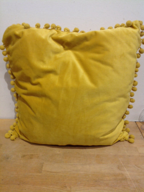 Pillow- 18" Yellow Poms