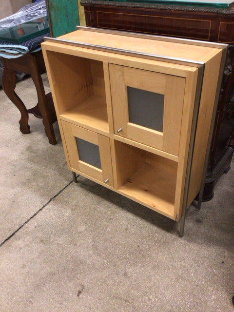 Light Wood 2 Door/Cube Cabinet