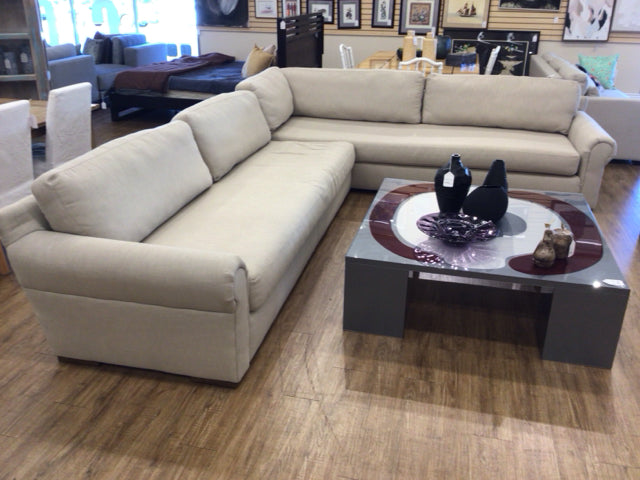 RH Cream Linen Two PC Upholstered Sectional