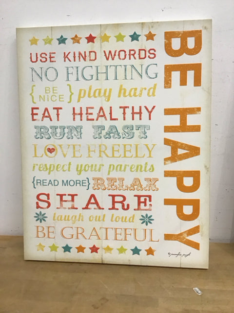 30"x24" Be Happy Art Print