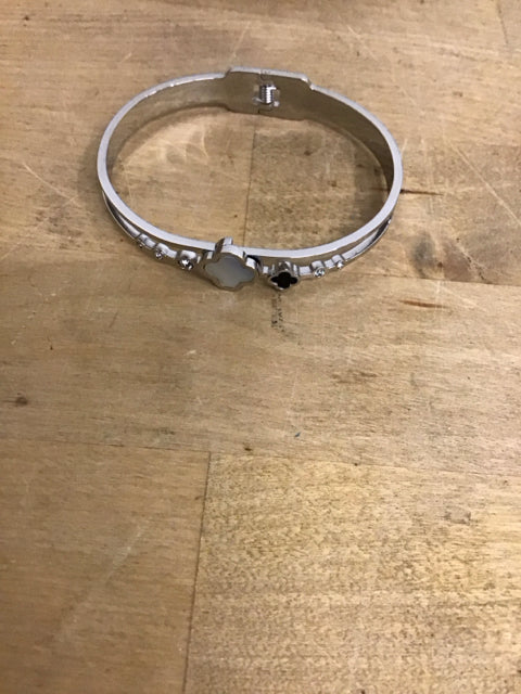 Van Cleef LikeStainless Steal MOP/Blackstone Cuff Bracelet
