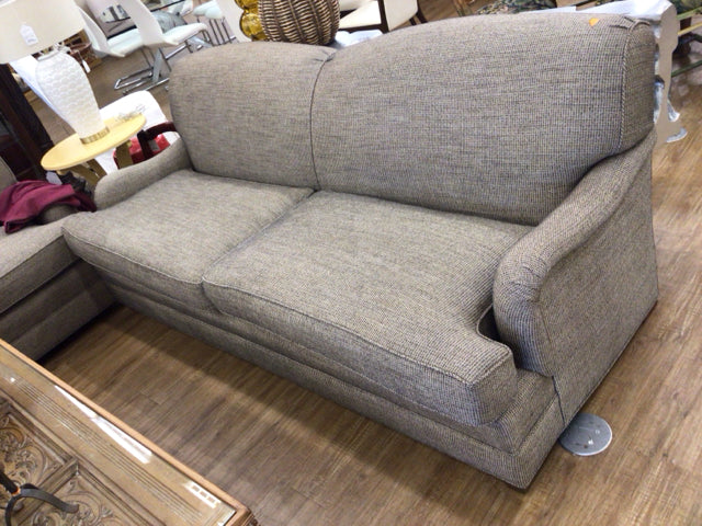 Custom Beige & Black Slope Arm  Fabric Sofa