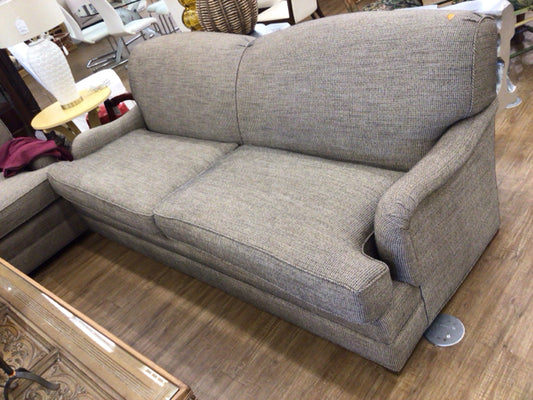 Custom Beige & Black Slope Arm  Fabric Sofa