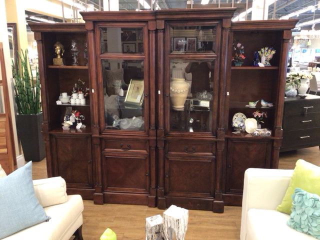 Kathy Ireland Home Cherry Wood Four PC Wall Unit