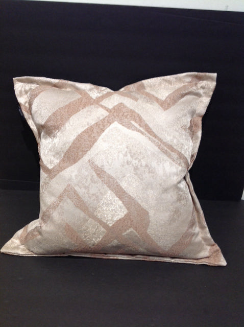 Tan/Beige Design Faux Silk Pillow