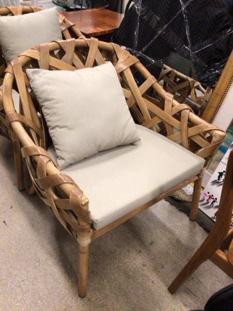 AS-IS Rattan Chair W/Pillow (Spot On Cushion)