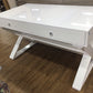 AS-IS White Lacqured Two Darwer Desk (Knicks)