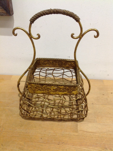 Basket- 12" Gold Metal