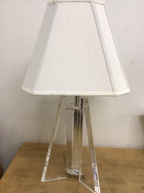 32" Geometric Lucite Table Lamp
