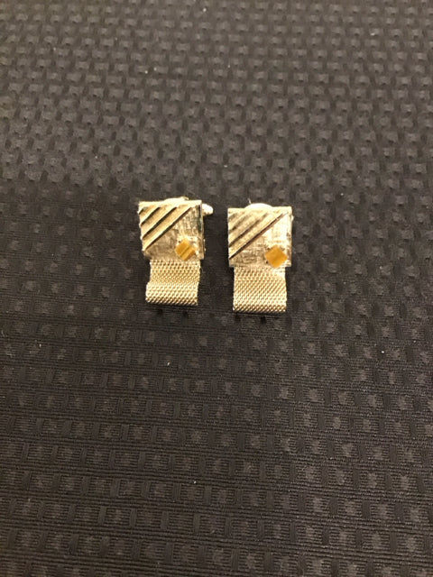 Goldtone W/Amber Like Stone Cufflinks