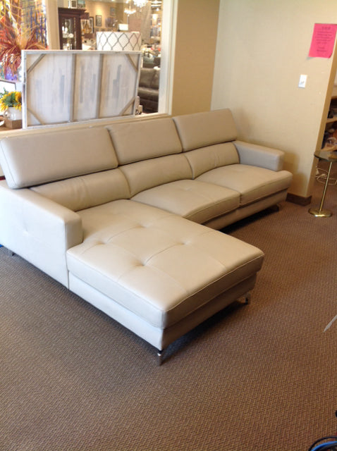 CF Faux Tan Leather Sectional Sofa