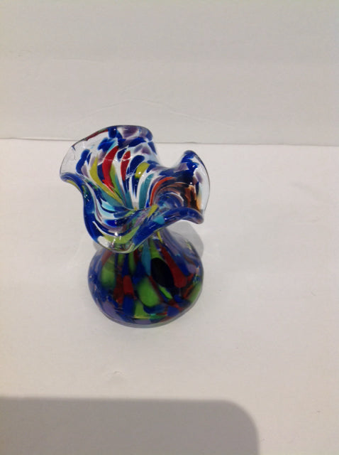 4" Multicolor Glass Vase