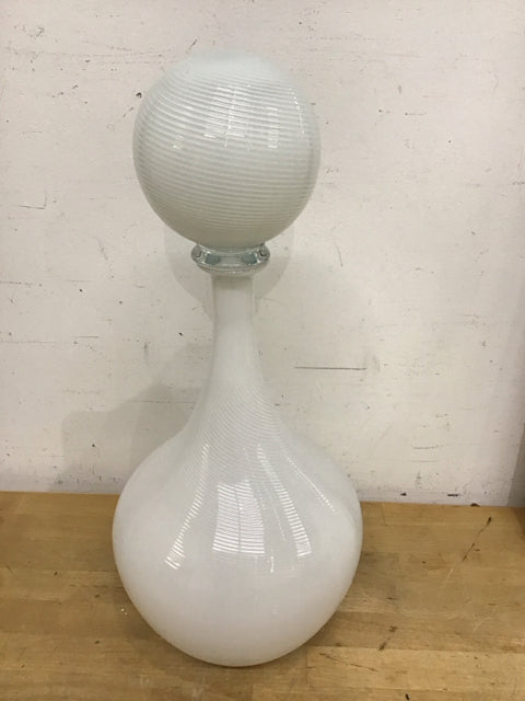 20" Z Gallerie White Swirl Glass Vessel