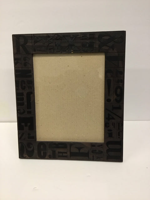 8x10 Dk Wood Picture Frame w/Carved Letters & Numbers