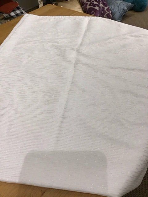 White Tablecloth w/Metallic Silver Threads
