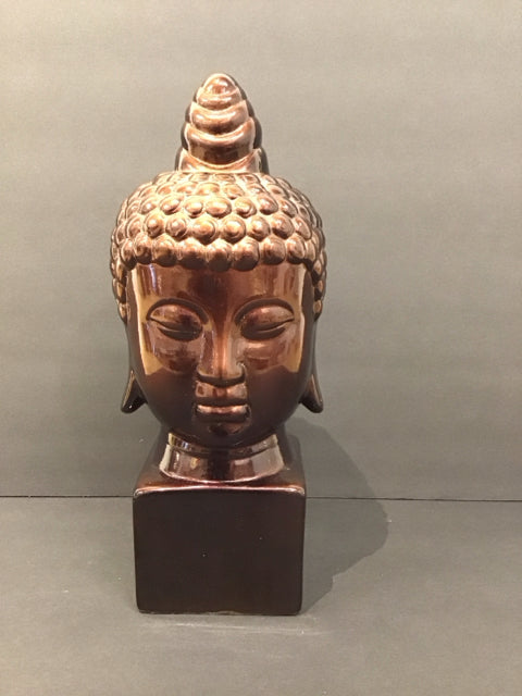 12" Ceramic Buddha Face on Stand