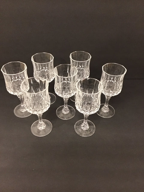 Set/7 Cristal d' Arques Longchamp Wine Glasses