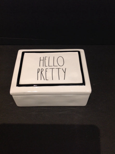 5.5x7 White Ceramic "Hello Pretty" Box