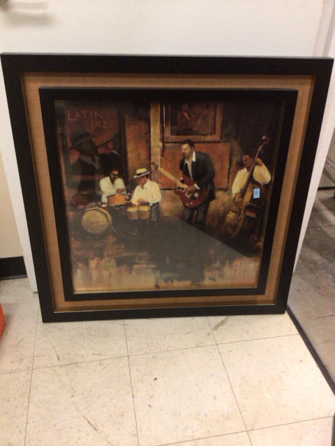 35" Square Framed Musicians Print