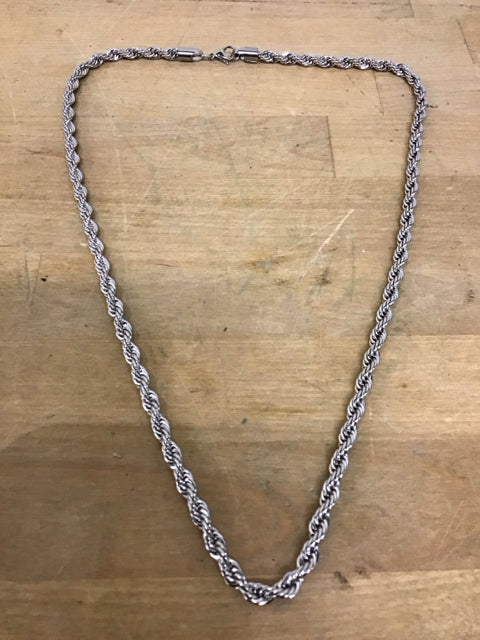 24" Silvertone Rope Necklace