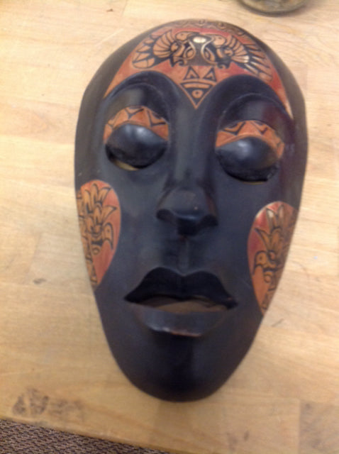 Wall Decor- 12" Wood Carved Mask