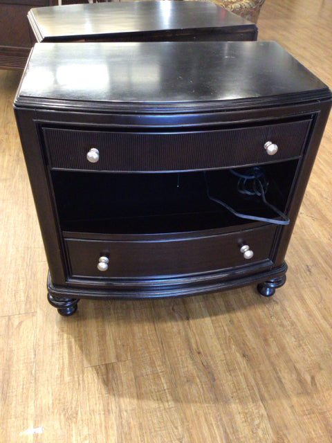 Schnadig Dark Wood Powered Nightstand