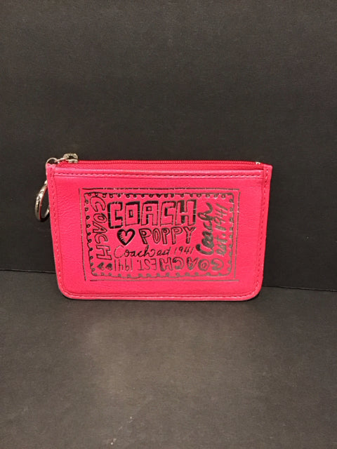 Coach Pink Metallic Leather Change Purse