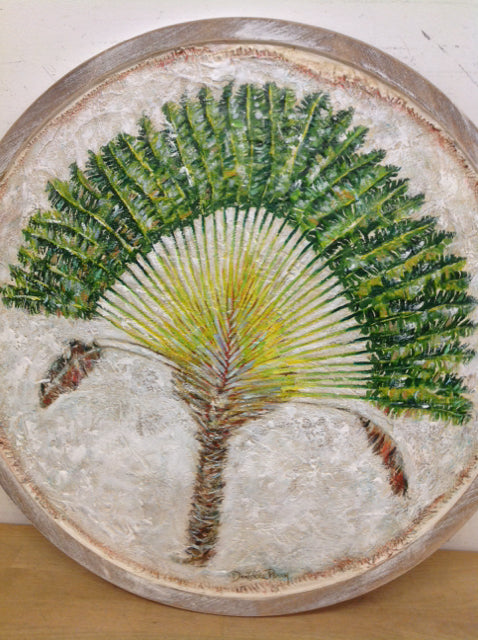 25" Round Traveller Palm Acrylic By D Perry