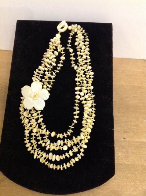 Yellow Mother of Pearl Beaded Necklace