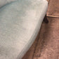 AS-IS Light Blue/Green Button Tufted Fabric Armless Chair(Light Fading/Wear)