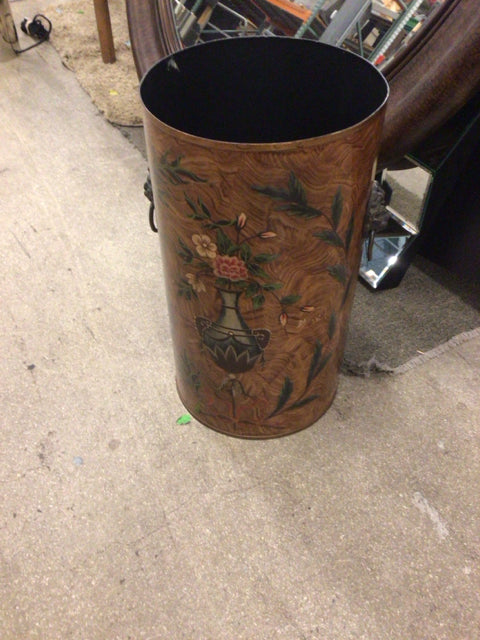 Brown Floral Metal Umbrella Stand