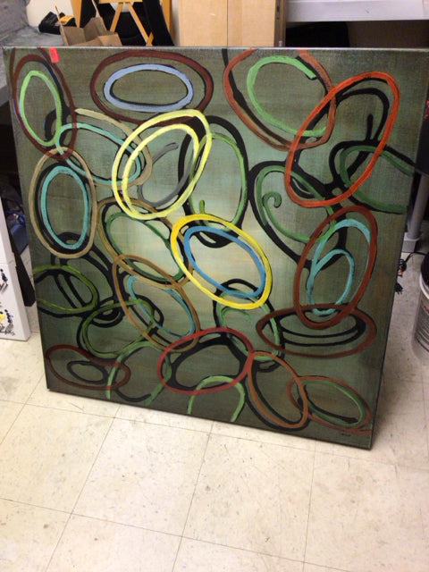 40" Square Ren-Wil Circles Print On Canvas